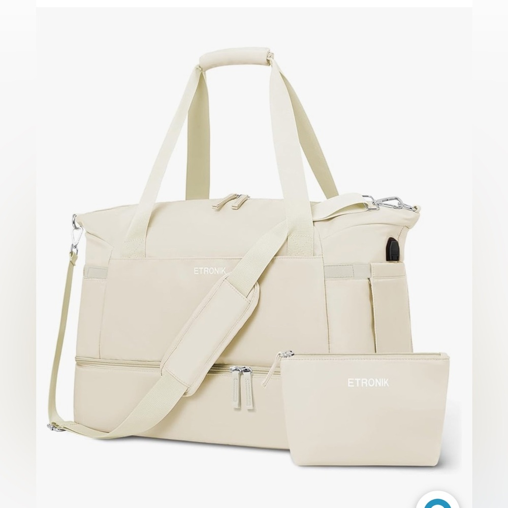 ETRONIK Travel Bag: Shoes Compartment, Weekender Overnight Duffel, Carry On bag